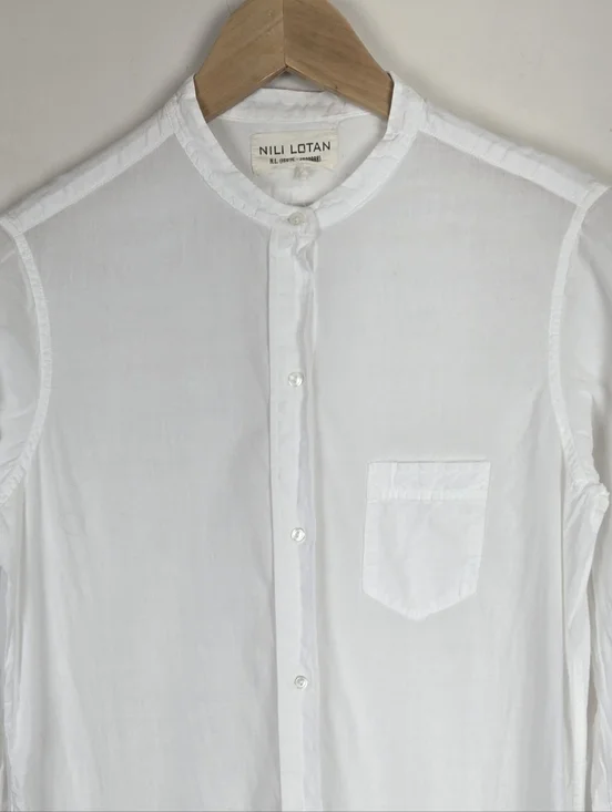 NILI LOTAN Sandra Galabeya Cotton Tunic Maxi Shirt Dress - Picture 4 of 7